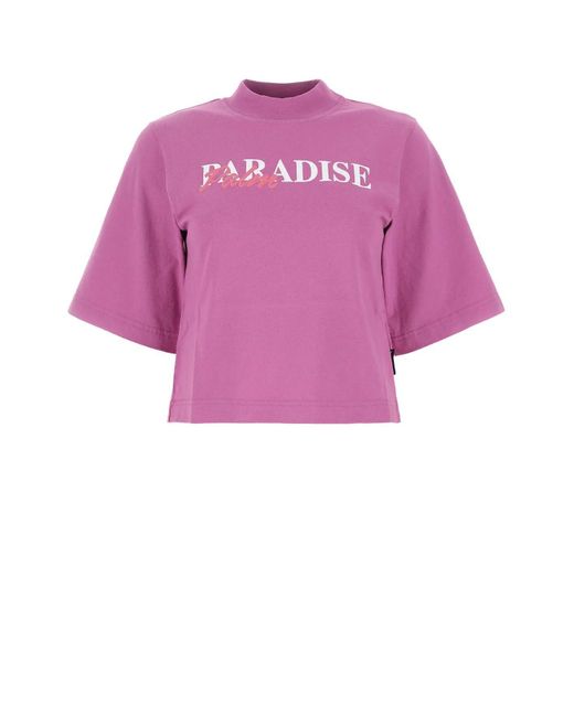 Palm Angels | Women Classic Logo Cotton Jersey T-Shirt Pink XS