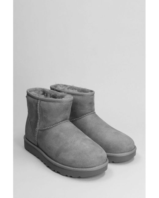 UGG Classic Mini Ii Sheepskin Boots in Gray | Lyst