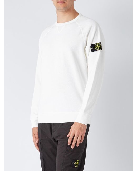 Stone Island Felpa Uomo Sweatshirt in White for Men | Lyst