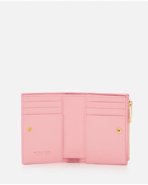 Bottega Veneta Leather Card-holder in Pink | Lyst