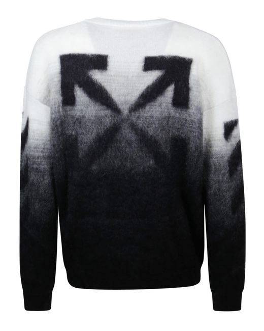 Off-White C/O Virgil Abloh Men's Diag Arrow Brushed Knit Jumper - Gray - Crew Neck