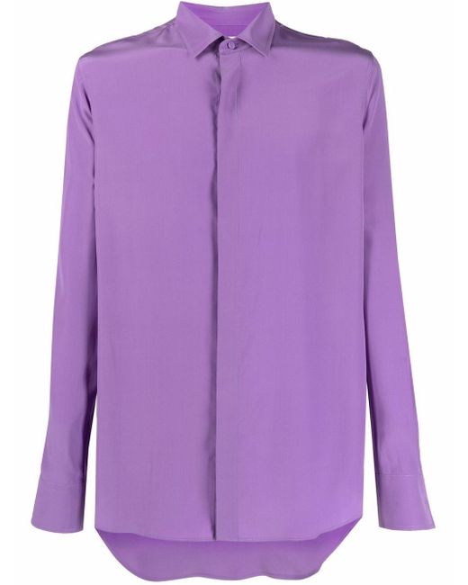 Valentino Silk Shirt in Purple for Men 