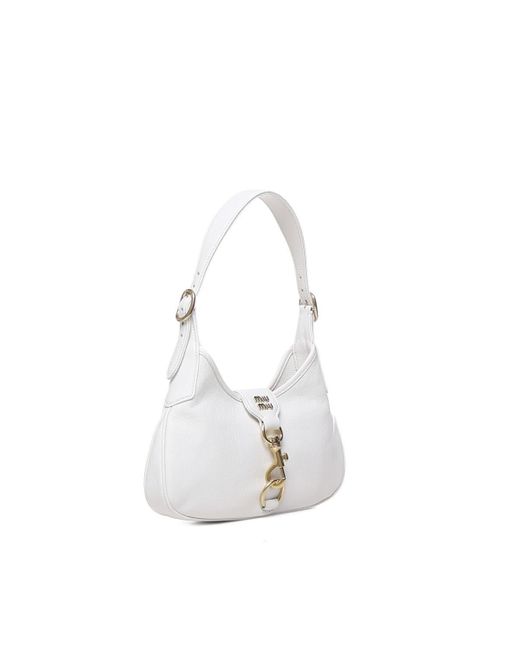 Miu Miu White Leather Madras Shoulder Bag Miu Miu