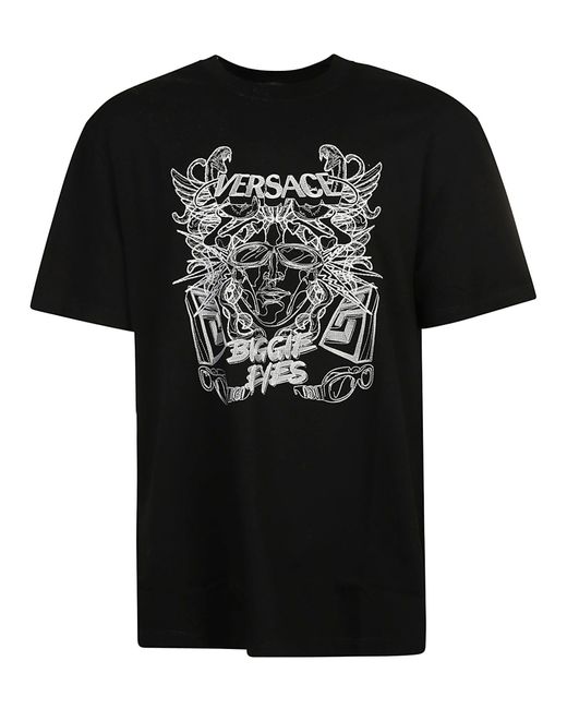 Versace Cotton Biggie Eyes Tshirt in Black for Men Save 46 Lyst UK