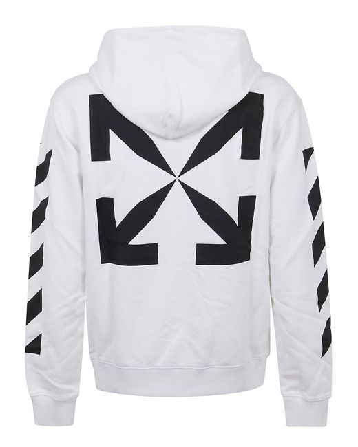 Mens Clothing Activewear gym and workout clothes Hoodies Off-White c/o Virgil Abloh Cotton Arrows Print Drawstring Hoodie in Grey Grey for Men 