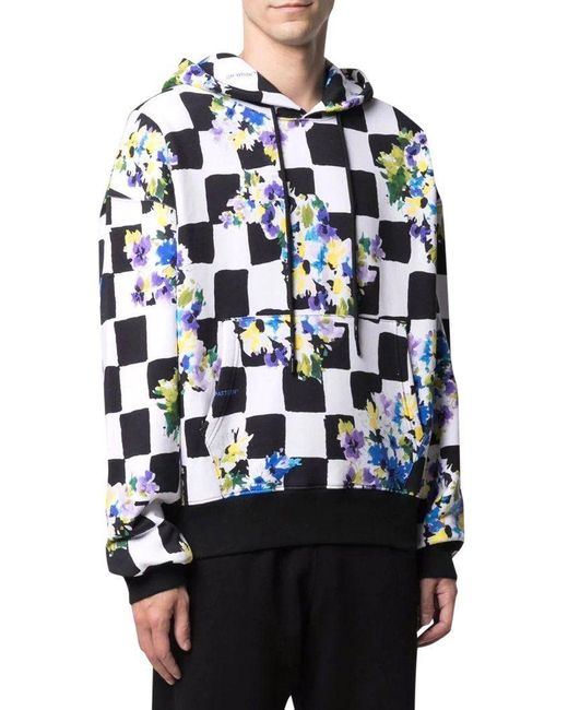 Off-White c/o Virgil Abloh Cotton Floral Check Hoodie in White for Men -  Save 53% - Lyst