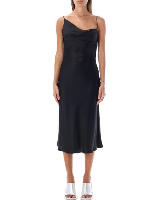 Stella McCartney Synthetic Draped Slip Dress in Black - Save 53% | Lyst UK