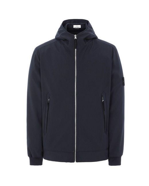 Stone Island Light Soft Shellr Jacket in Blue for Men Lyst