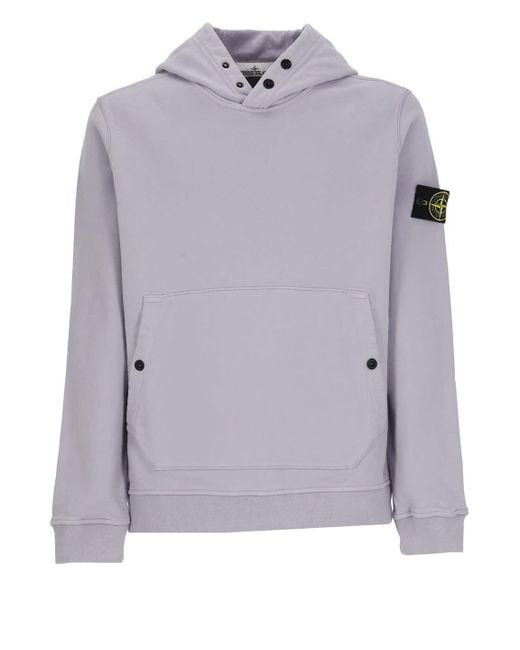 Mens grey top stone island hoodie