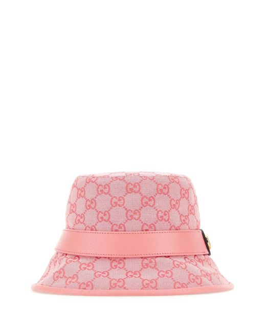 GG canvas bucket hat in pink