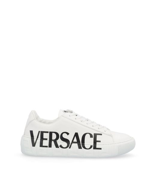 Versace Sneakers La Greca Varsity In Pelle in White | Lyst