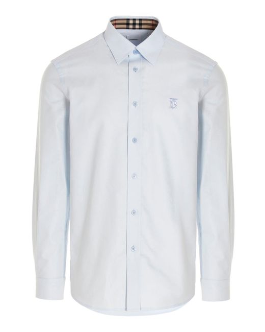 Burberry Cotton Celeste Shirt - Men in White for Men - Lyst