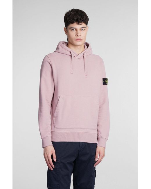 Stone Island Sweatshirt In Rose-pink Cotton for Men | Lyst