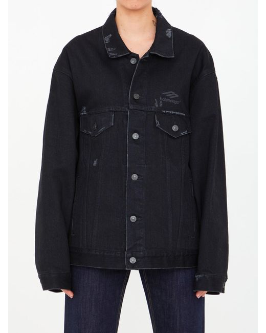 black balenciaga denim jacket