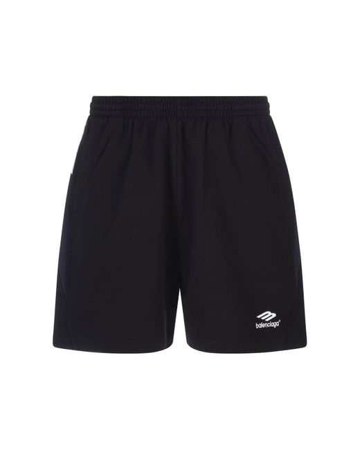 Balenciaga Cotton Man Black Sporty B Shorts In Nero (Blue) For Men ...