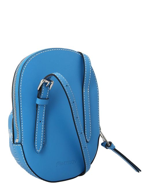 JW Anderson Midi Cap Logo-pattern Leather And Cotton Cross-body Bag in Blue for Men Mens Bags Messenger bags 