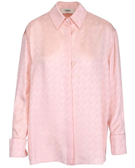 Fendi Pink Silk Satin Shirt - Save 47 