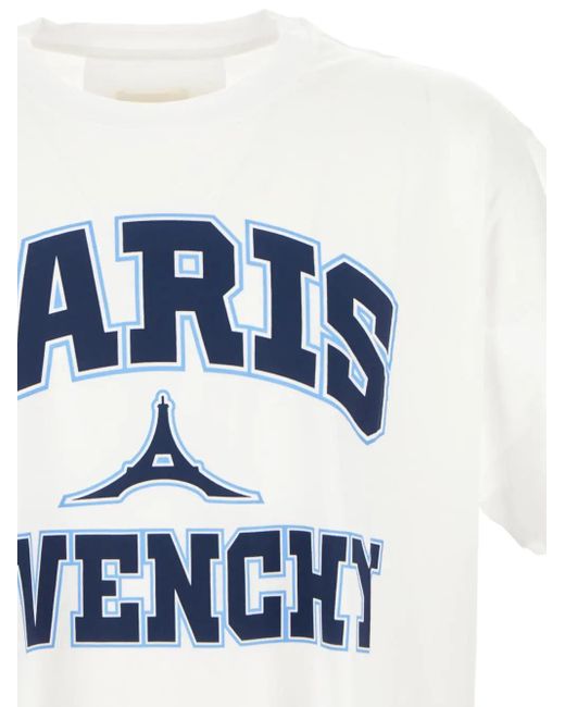 Givenchy Paris Logo Print T-shirt in Blue for Men | Lyst UK