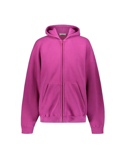 Balenciaga Back Hem Zip-up Oversized Hoodie in Pink | Lyst