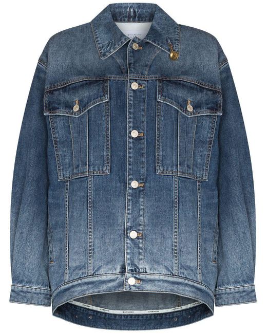 Givenchy Chain-detail Oversized Denim Jacket, Bleached Pattern in Blue -  Save 52% - Lyst