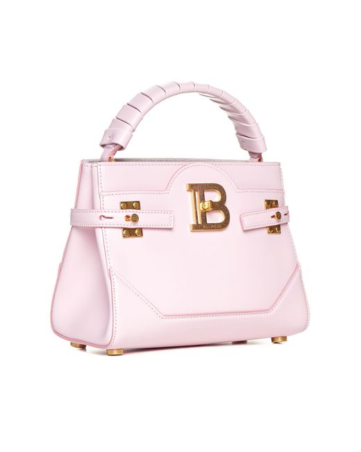 Balmain Hand Bag In Rosepink Leather Lyst