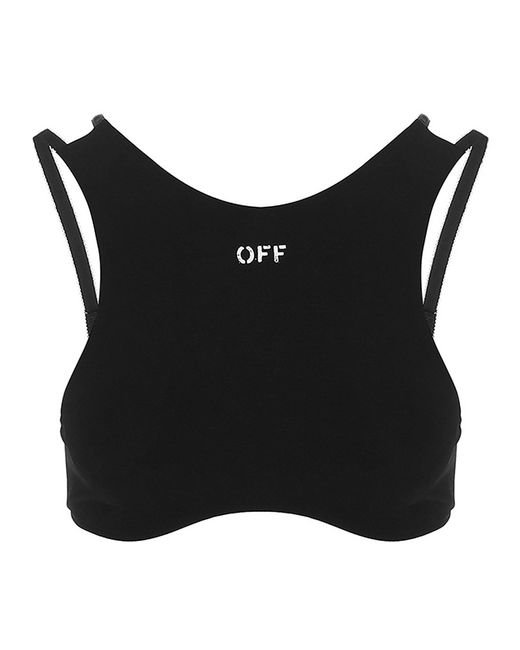 Off-White c/o Virgil Abloh Crop Top, Text-print Pattern in Black - Save ...