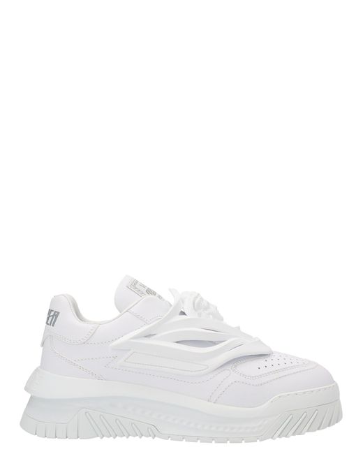Versace Leather Odyssey Sneakers in White for Men - Save 48% | Lyst