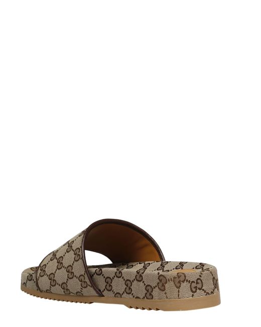 Gucci Gg Canvas Slide Sandal in Brown for Men | Lyst