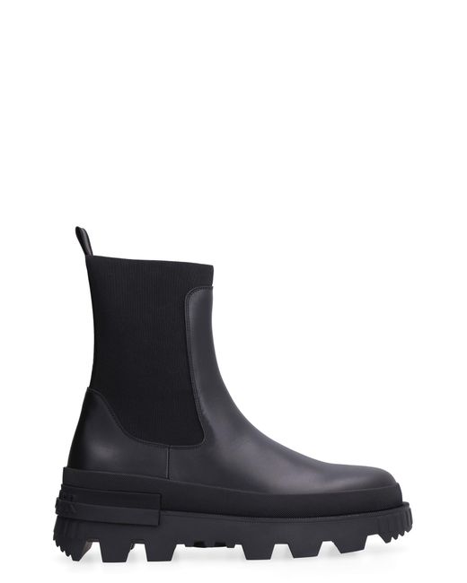 Moncler Neue Leather Chelsea-boots in Black for Men | Lyst