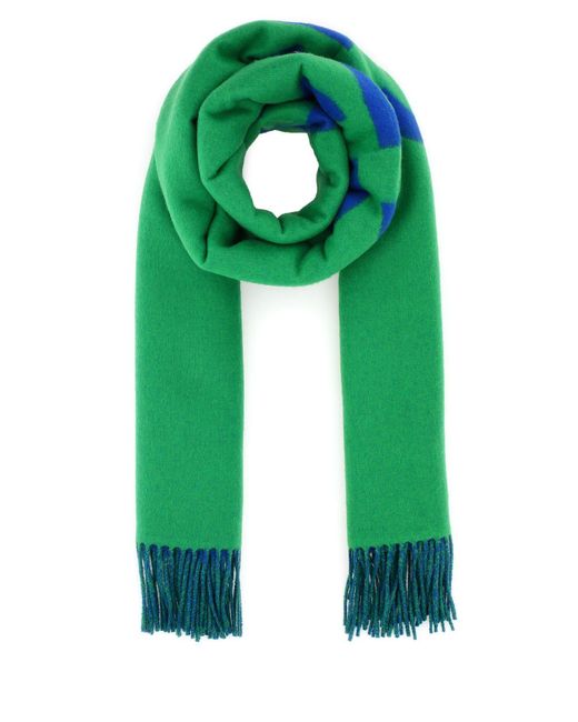 Gucci Printed Wool Scarf in Green | Lyst