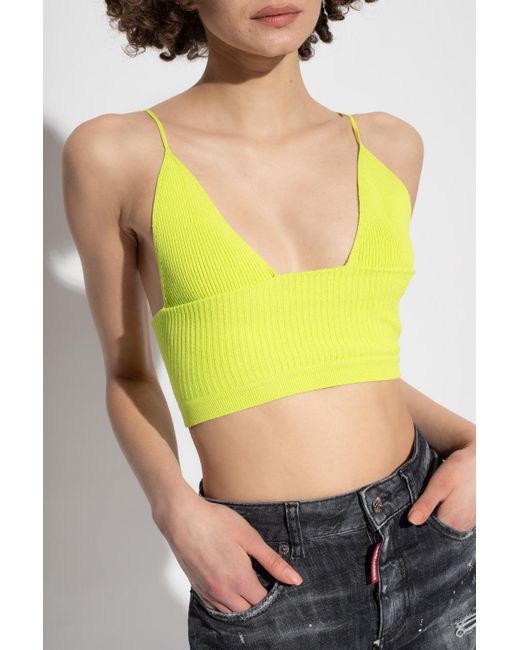 DSquared² Neon Ribbed Tank Top in Yellow | Lyst UK
