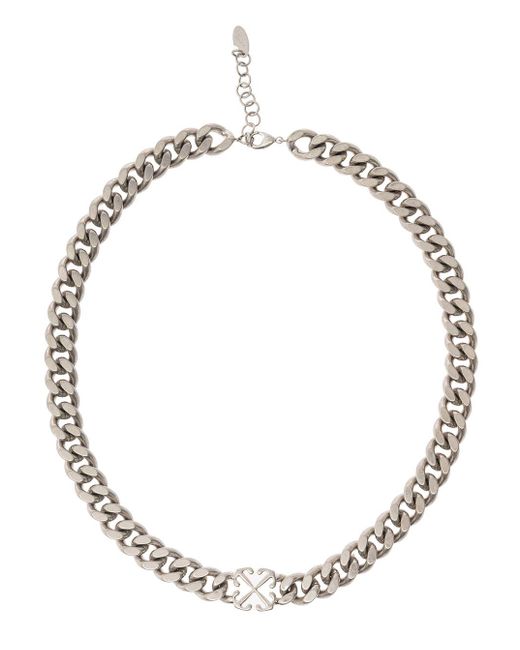 Off-White c/o Virgil Abloh Arrow-motif Logo Detailed Necklace in Metallic  for Men