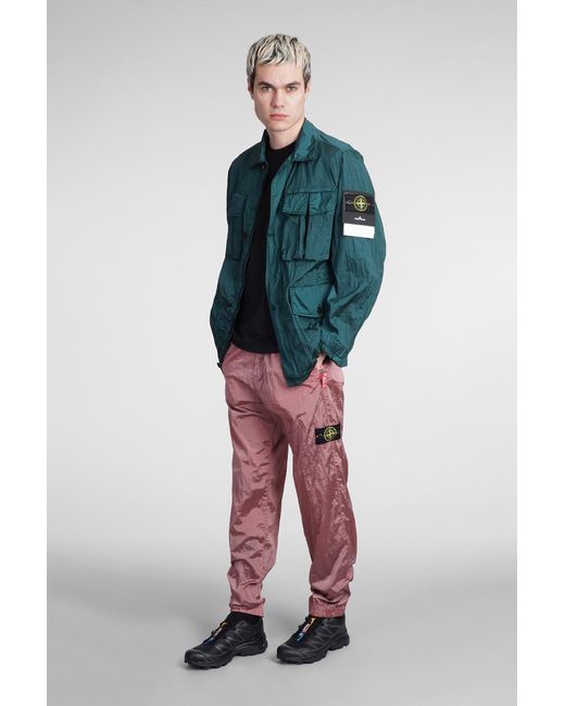 Stone Island Casual Jacket In Green Polyamide for Men | Lyst
