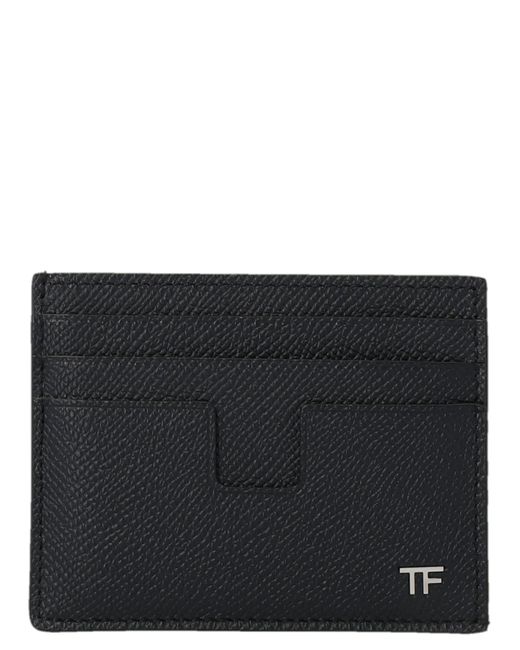 Tom Ford Leather T Line Card Holder in Blue (Black) for Men - Save 51% ...