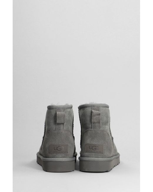 UGG Classic Mini Ii Sheepskin Boots in Gray | Lyst
