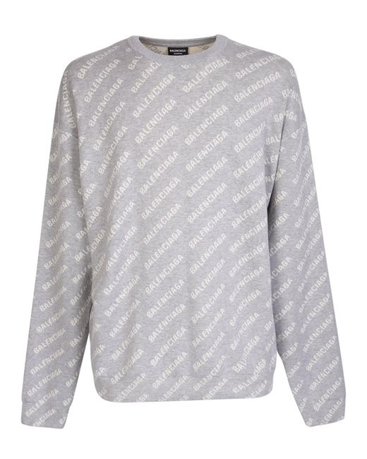 balenciaga grey logo sweater