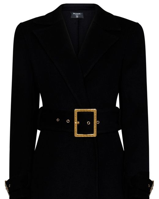 Balmain Paris Coat in Black | Lyst