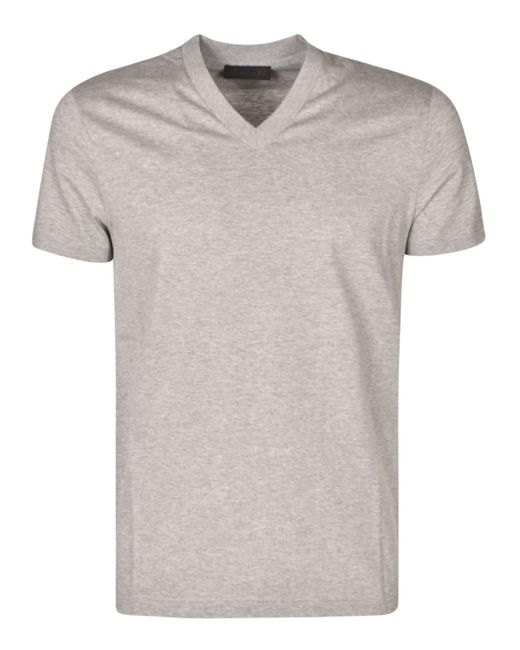 Prada V-neck T-shirt - Men in Grey (Gray) for Men - Lyst