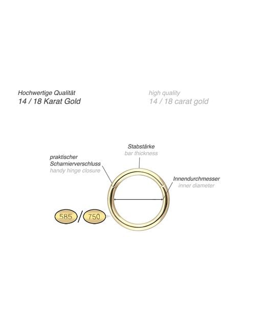 PIERCINGLINE Black 14/18 Karat Segmentring Clicker