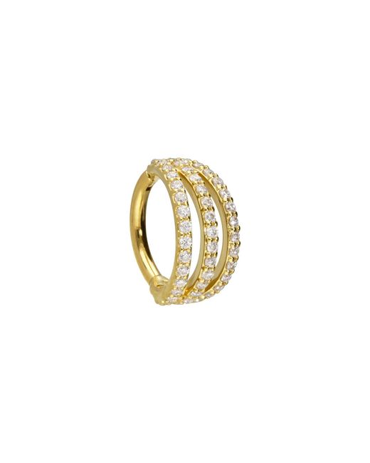 PIERCINGLINE Black 14/18 Karat Segmentring Clicker Eingefasste