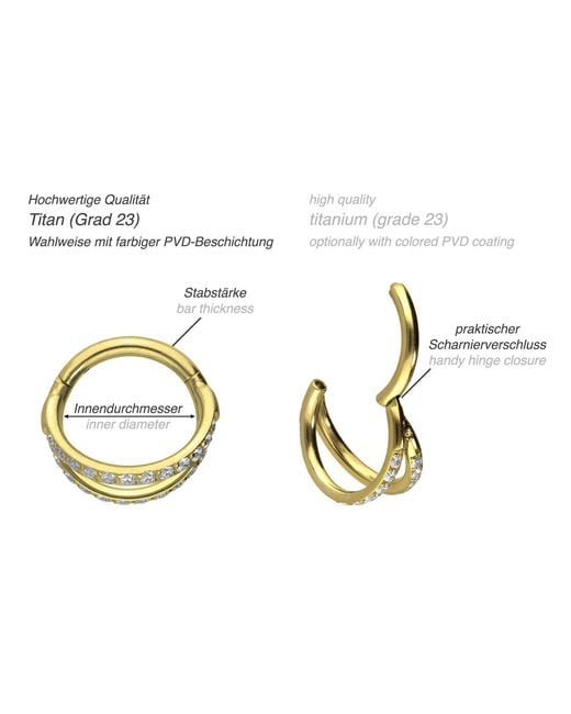 PIERCINGLINE Black Titan Segmentring Clicker 2 Ringe + Eingefasste