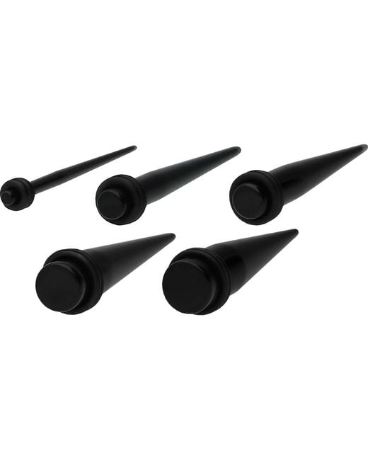 PIERCINGLINE Black Set Acryl Dehnstab
