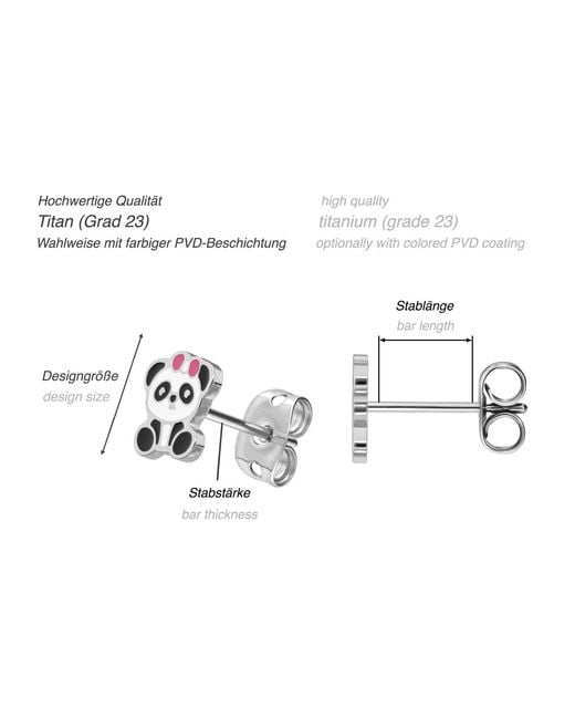 FILANGO Black Titan Ohrstecker Panda