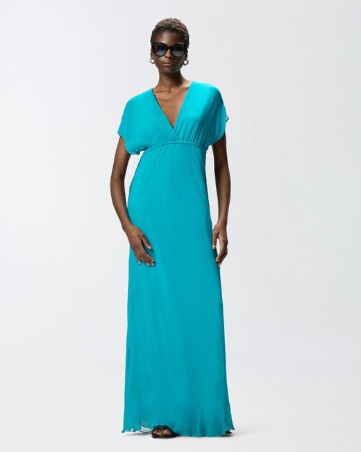 Pinko Blue Empire-Style Long Dress