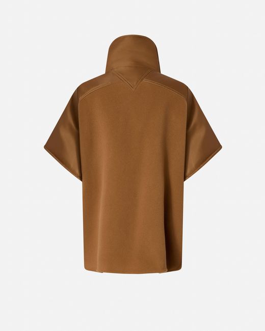 Pinko Brown Cloth Cape With High Neck