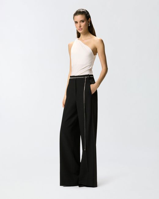 Pinko Blue Trousers With Jewel Belt
