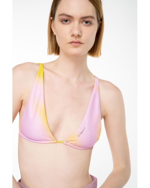 Pinko Pink Triangle Bikini Top With Fade Effect