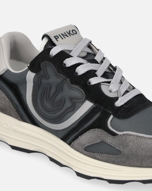 Pinko White Suede Sneakers With Logo