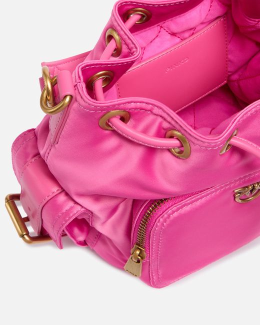 Pinko Pink Small Satin Bucket Bag