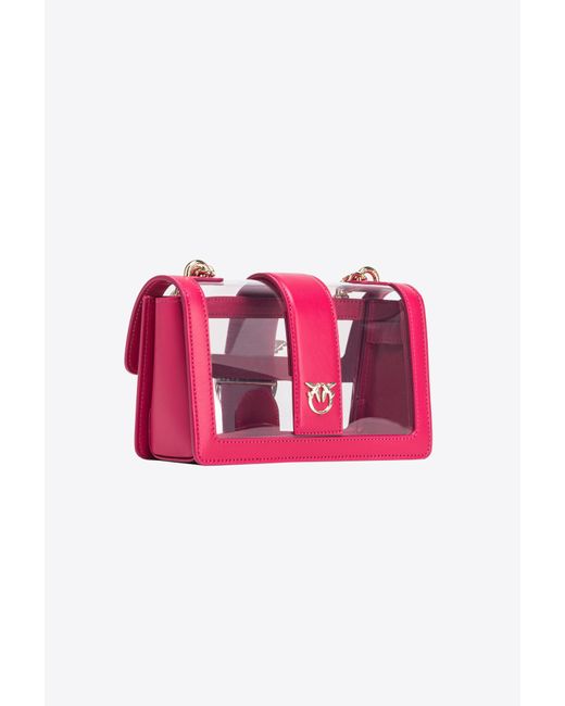 Mini Love Bag One Light trasparente Galleria di Pinko in Red